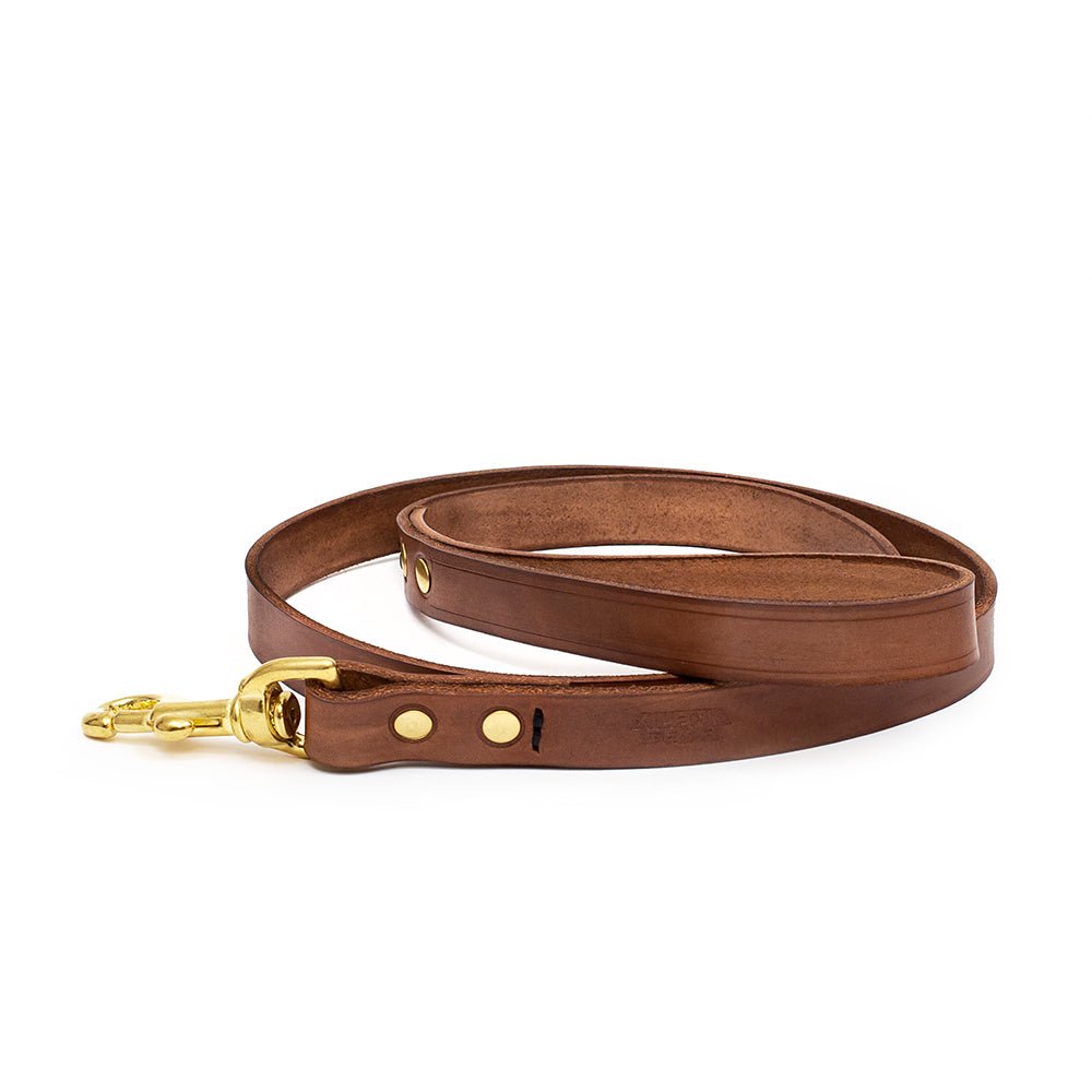 Leather Leash for Dogs (Adams Leather) - Brown - ALPHADOGDISTRIBUTION