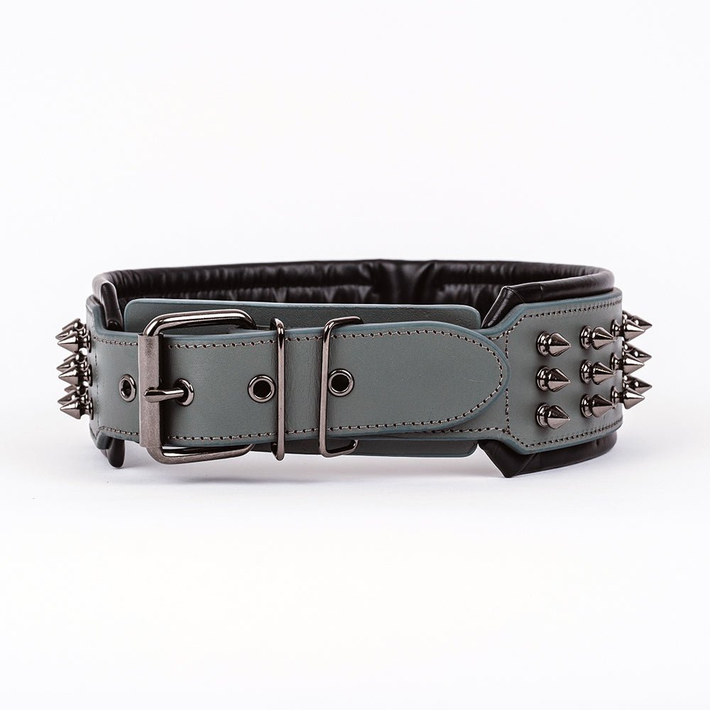 Leather Studded Dog Collar - 2XL - ALPHADOGDISTRIBUTION