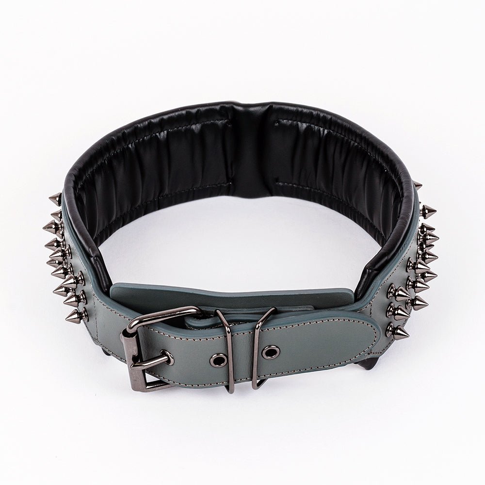 Leather Studded Dog Collar - 2XL - ALPHADOGDISTRIBUTION