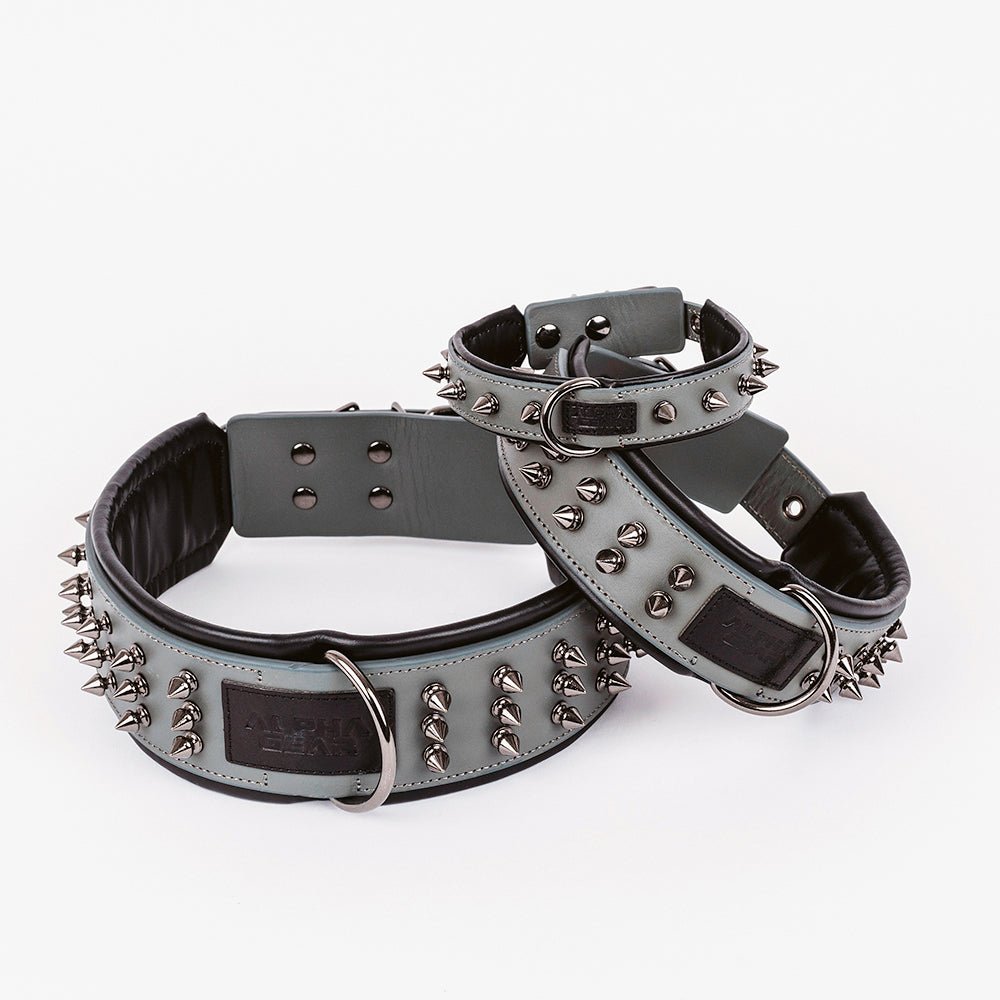 Leather Studded Dog Collar - 2XL - ALPHADOGDISTRIBUTION