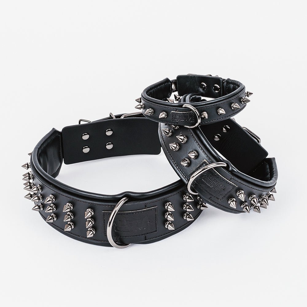 Leather Studded Dog Collar - 2XL - ALPHADOGDISTRIBUTION