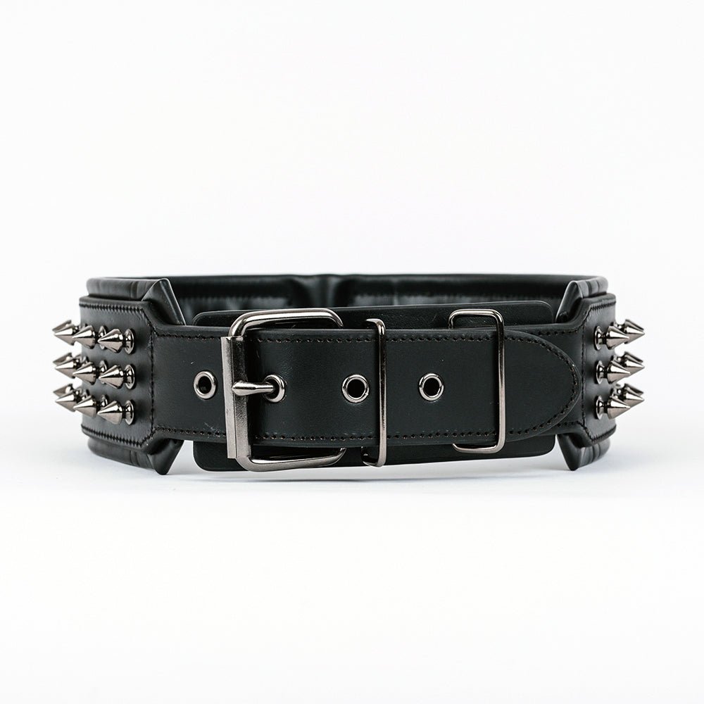 Leather Studded Dog Collar - 2XL - ALPHADOGDISTRIBUTION