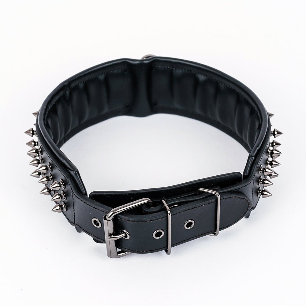 Leather Studded Dog Collar - 2XL - ALPHADOGDISTRIBUTION