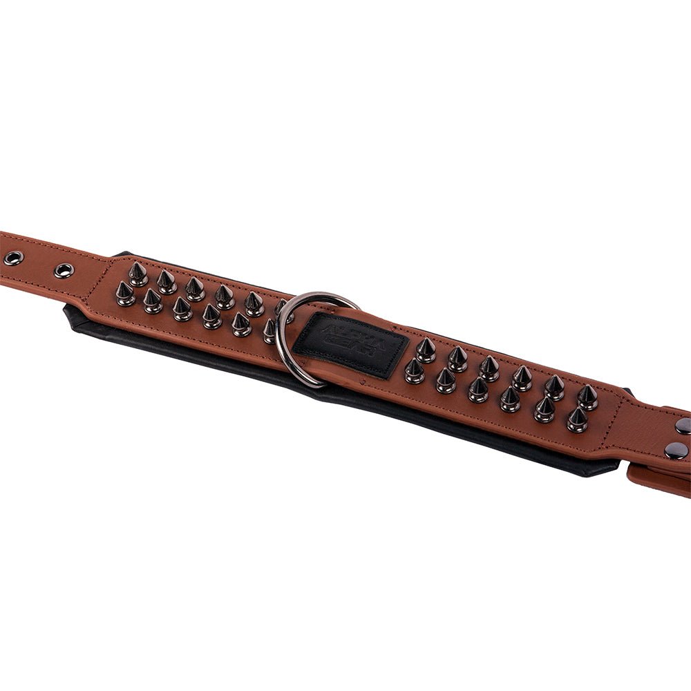 Leather Studded Dog Collar - Large - ALPHADOGDISTRIBUTION