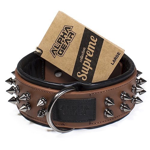 Leather Studded Dog Collar - Large - ALPHADOGDISTRIBUTION