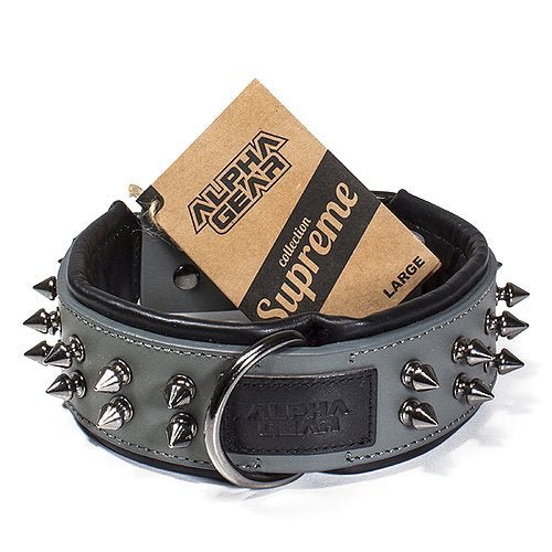 Leather Studded Dog Collar - Large - ALPHADOGDISTRIBUTION