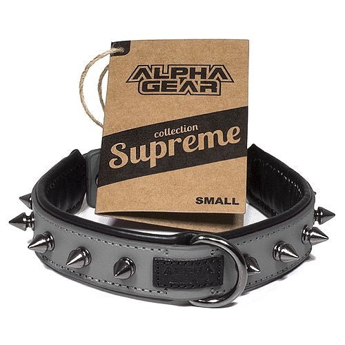 Leather Studded Dog Collar - Small - ALPHADOGDISTRIBUTION