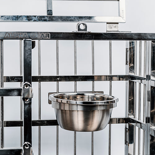 Dog Bowl with Cage Attachment
